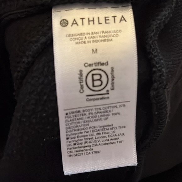 Athleta Retroplush Revive Hoodie Black Sweatshirt Size M - Picture 9 of 10